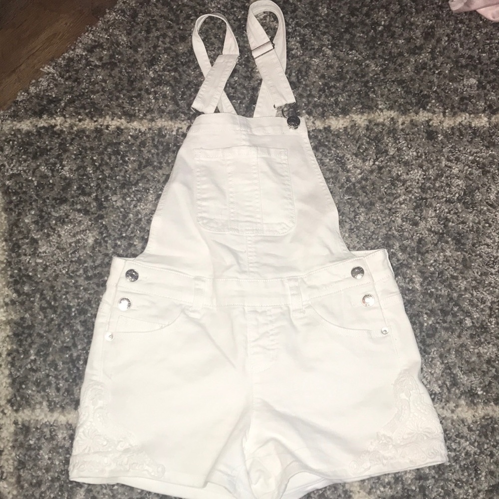 Children’s white overall shorts NWOT